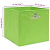 vidaXL Boîtes de rangement 4 pcs Vert 32x32x32 cm Tissu