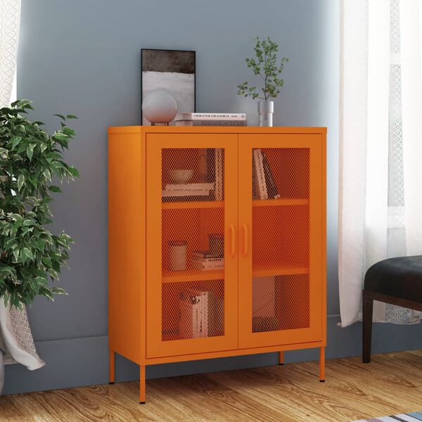 vidaXL Armoire de rangement Orange 80x35x101,5 cm Acier
