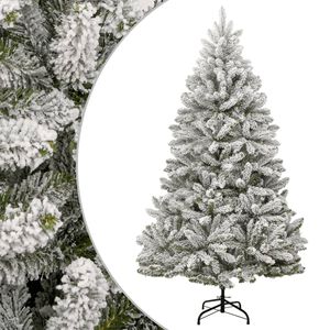 vidaXL Sapin de No&euml;l artificiel &agrave; charni&egrave;res avec neige floqu&eacute;e 180 cm