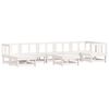 vidaXL Salon de jardin 8 pcs avec coussins blanc bois massif
