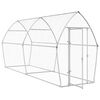 vidaXL Cage pour poules argent&eacute; 400x105x182 cm acier galvanis&eacute;
