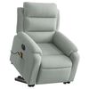 vidaXL Fauteuil inclinable de massage électrique gris clair velours