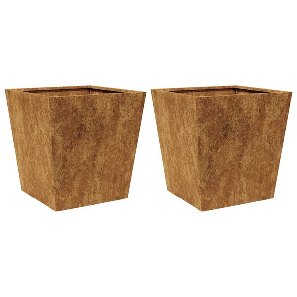 vidaXL Jardinières 2 pcs 40x40x40 cm acier résistant aux intempéries