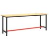 vidaXL Cadre banc de travail Noir mat et rouge mat 210x50x79 cm M&eacute;tal