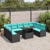 vidaXL Ensemble de canap&eacute; de jardin 10 pcs Noir Poly Rattan