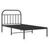 vidaXL Cadre de lit métal sans matelas avec tête de lit noir 100x190cm