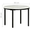vidaXL Table basse Blanc et noir &Oslash;50 cm Marbre solide v&eacute;ritable