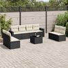 vidaXL Salon de jardin 9 pcs avec coussins noir r&eacute;sine tress&eacute;e