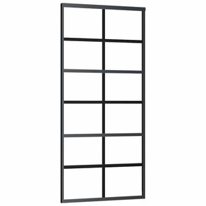 vidaXL Porte coulissante Verre ESG et aluminium 90x205 cm Noir