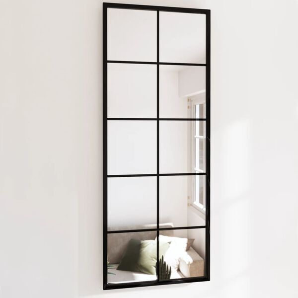 vidaXL Miroir mural noir 100x40 cm m&eacute;tal