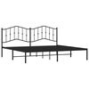 vidaXL Cadre de lit m&eacute;tal sans matelas avec t&ecirc;te de lit noir 193x203cm