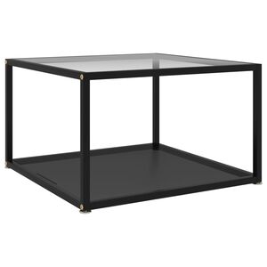 vidaXL Table basse Transparent et noir 60x60x35 cm Verre trempé