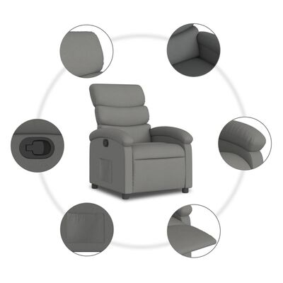 vidaXL Fauteuil inclinable Gris foncé Tissu