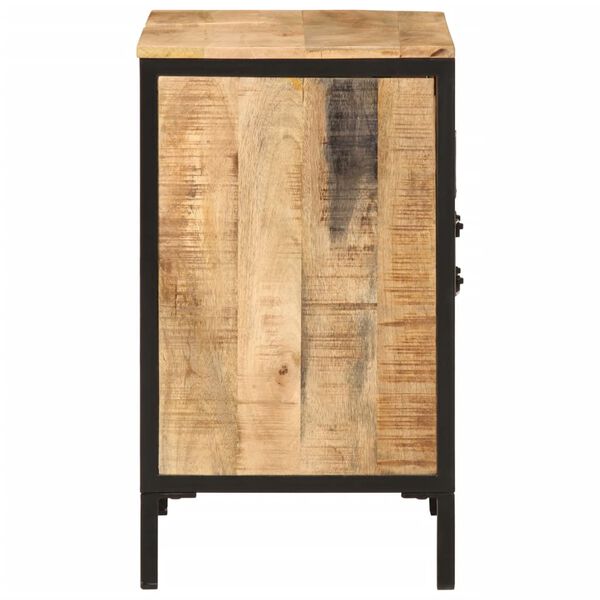 vidaXL Armoire lavabo de salle de bain bois massif de manguier et fer