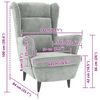 vidaXL Fauteuil gris clair velours