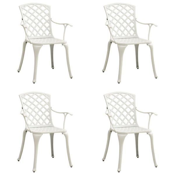 vidaXL Chaises de jardin lot de 4 Aluminium coul&eacute; Blanc