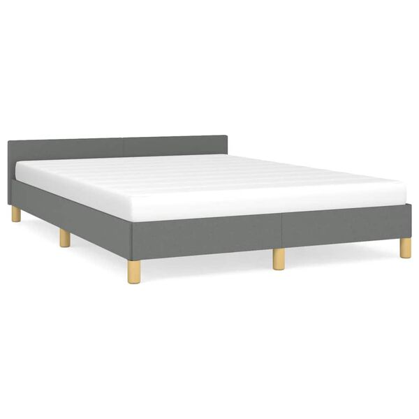 vidaXL Cadre de lit sans matelas gris foncé tissu