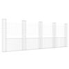 vidaXL Panier de gabion en forme de U avec 5 poteaux Fer 500x20x200 cm