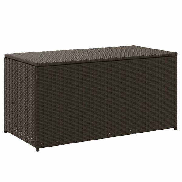vidaXL Bo&icirc;te de rangement de jardin r&eacute;sine tress&eacute;e 100x50x50 cm marron