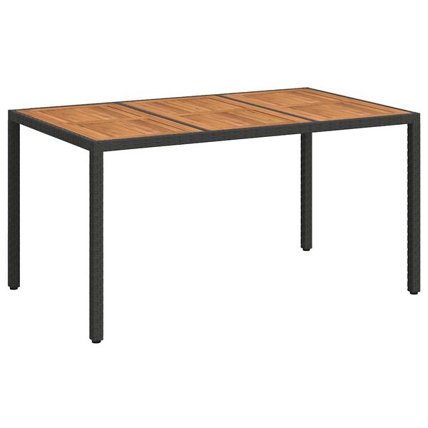 vidaXL Table de Jardin Noir 150 x 90 x 75 cm polyrotin