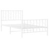 vidaXL Cadre de lit métal sans matelas et pied de lit blanc 100x200 cm