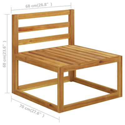 vidaXL Salon de jardin 5 pcs avec coussins Bois d'acacia solide