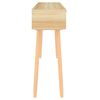 vidaXL Table console Marron 105x30x75cm Bois massif pin /rotin naturel