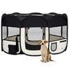 vidaXL Parc pliable pour chien avec sac de transport Noir 145x145x61cm