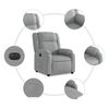 vidaXL Fauteuil inclinable &eacute;lectrique gris clair tissu