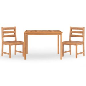 vidaXL Ensemble &agrave; manger de jardin 3 pcs Bois de teck massif