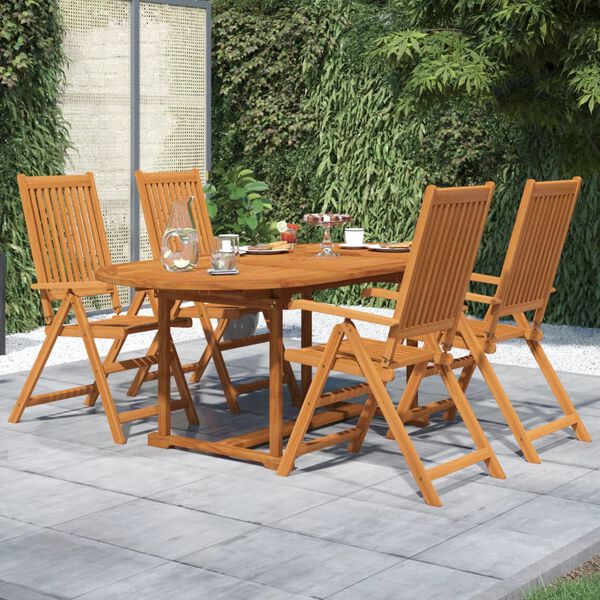 vidaXL Ensemble &agrave; manger de jardin 5 pcs Bois d'acacia massif
