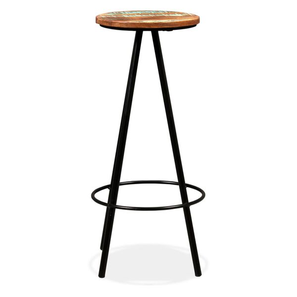 vidaXL Tabourets de bar lot de 2 bois massif de r&eacute;cup&eacute;ration