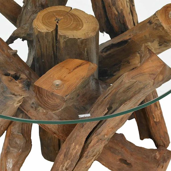 vidaXL Table basse Bois flottant de teck massif 60 cm