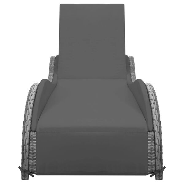 vidaXL Chaise longue avec coussin R&eacute;sine tress&eacute;e Anthracite