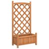 vidaXL Jardini&egrave;re avec treillis marron 55x29,5x110 cm bois massif de sapin