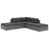 vidaXL Salon de jardin 5 pcs avec coussins R&eacute;sine tress&eacute;e Gris