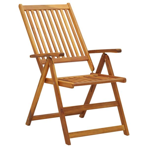 vidaXL Chaises inclinables de jardin lot de 3 Bois solide d'acacia