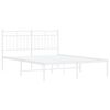 vidaXL Cadre de lit métal sans matelas et tête de lit blanc 135x190 cm