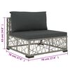 vidaXL Salon de jardin 6 pcs avec coussins r&eacute;sine tress&eacute;e gris