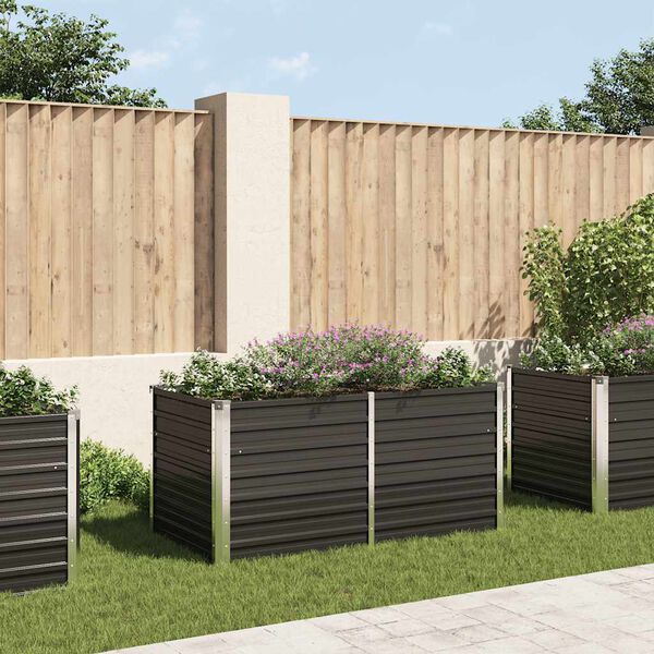 vidaXL Jardini&egrave;re sur&eacute;lev&eacute;e Anthracite 160x80x77 cm Acier galvanis&eacute;
