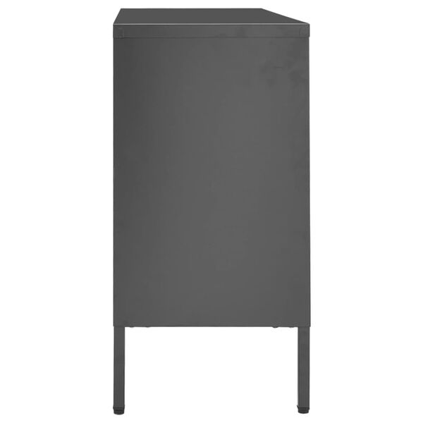 vidaXL Buffet Anthracite 105x35x70 cm Acier et verre tremp&eacute;