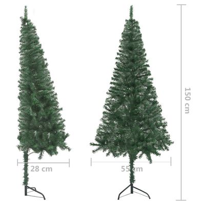 vidaXL Arbre de Noël artificiel d'angle LED et boules Vert 150 cm PVC