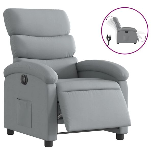 vidaXL Fauteuil inclinable &eacute;lectrique gris clair tissu