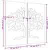 vidaXL Décorations murales jardin 2 pcs 105x55 cm design d'arbre