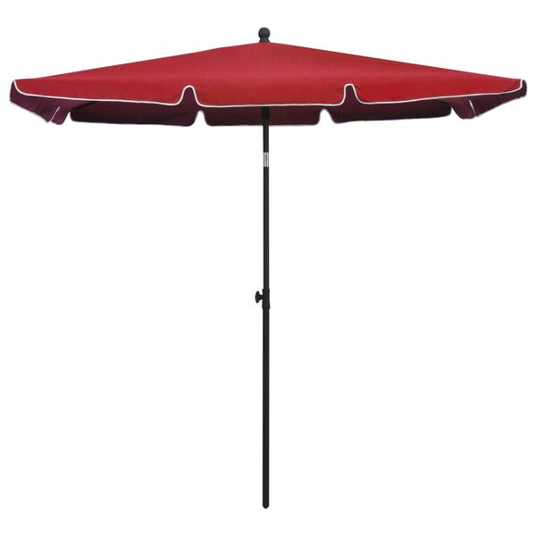 vidaXL Parasol de jardin avec mât 210x140 cm Rouge bordeaux