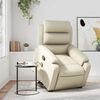 vidaXL Fauteuil inclinable de massage cr&egrave;me similicuir