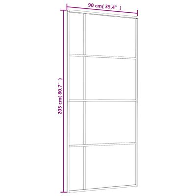 vidaXL Porte coulissante Verre ESG dépoli et aluminium 90x205 cm Noir