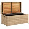 vidaXL Banc de rangement m&eacute;lange beige r&eacute;sine tress&eacute;e et bois d'acacia