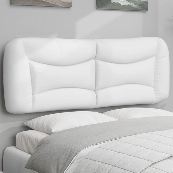vidaXL Coussin de tête de lit Hvar blanc 137 cm similicuir