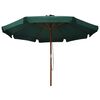 vidaXL Parasol d'ext&eacute;rieur avec m&acirc;t en bois 330 cm Vert